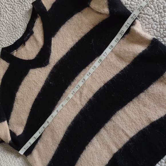 All Saints Size XS Wool Alpaca Blend Stripe V-Neck Long Sleeve Sweater - Picture 8 of 13